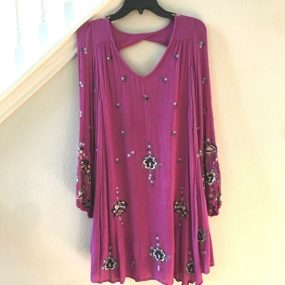 Free People Lilac Embroidered Mini Dress - Picture 5 of 8